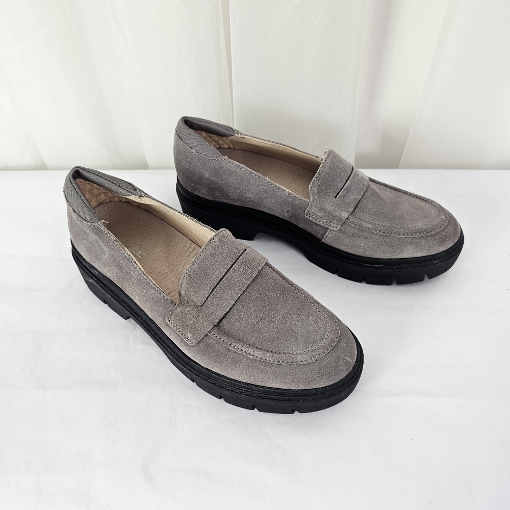 Gray Suede Women's Loafers